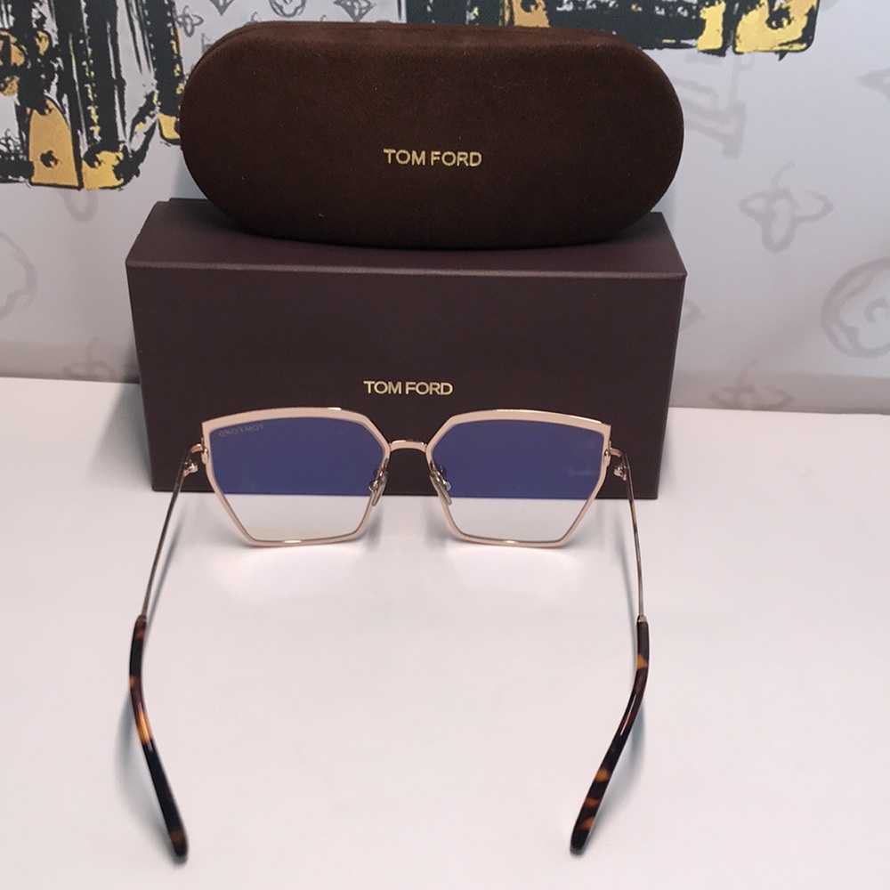 New Authentic Tom Ford Women's Gold Frame Glasses TF5946-B 028 - Picture 7 of 12